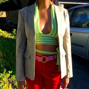 Vintage Blazer, tan blazer, tan suit jacket